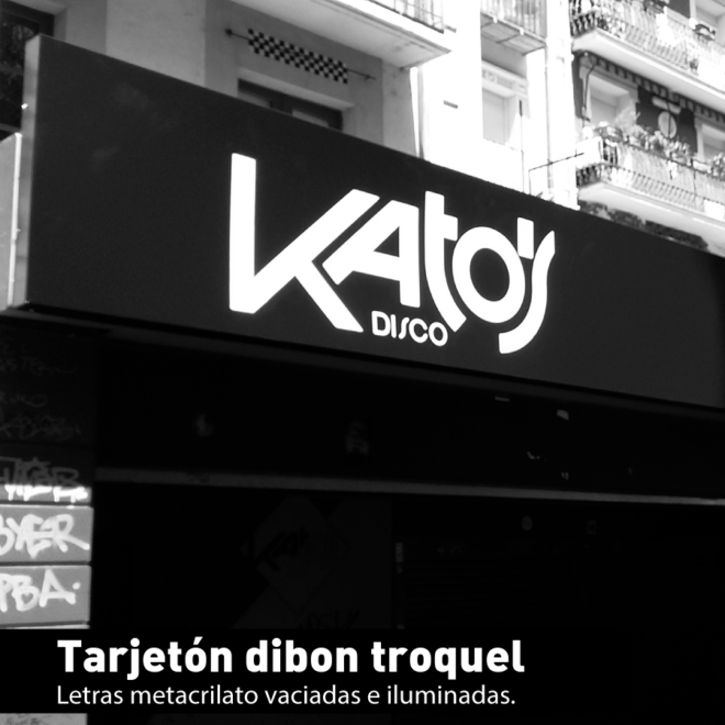 Tarjetón dibon bar Katos